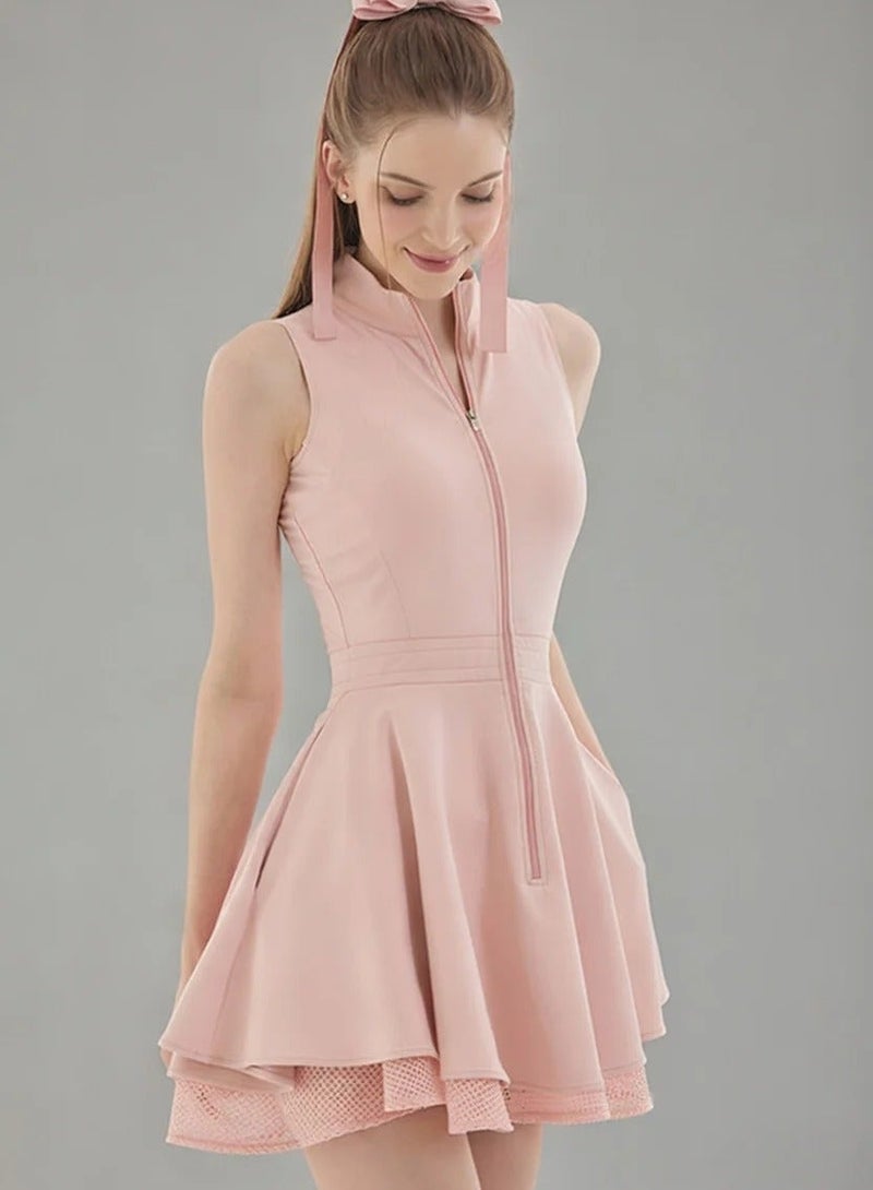 SVL Padel & Tennis Dress with Built-in Shorts - Light Pink - SVL - Image 1